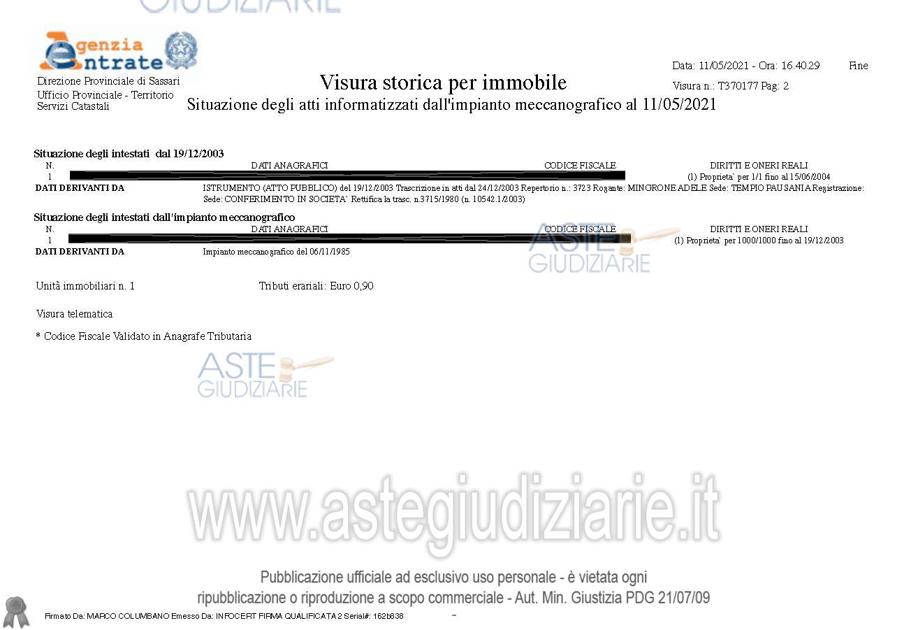 Planimetria del bene