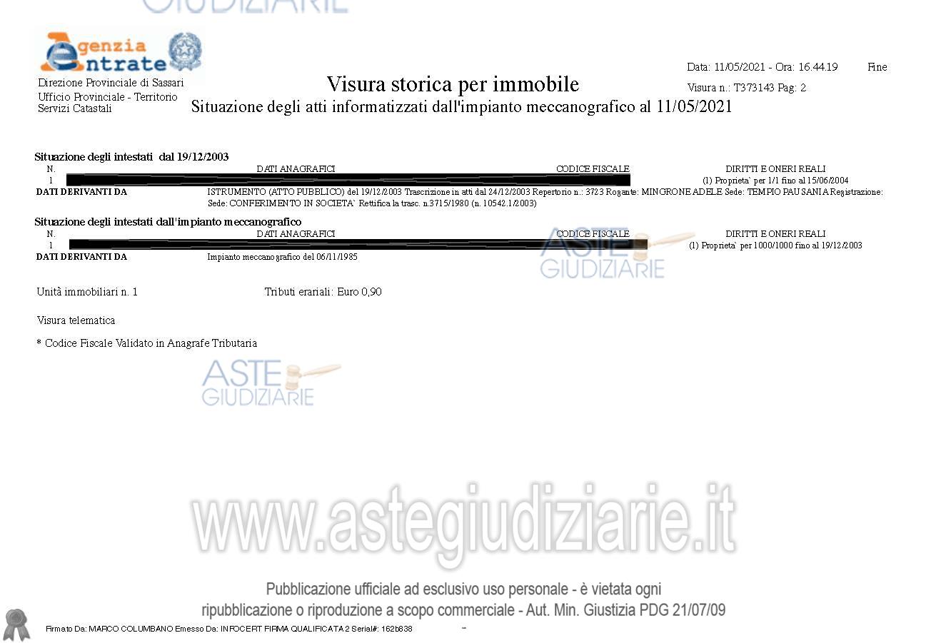 Planimetria del bene