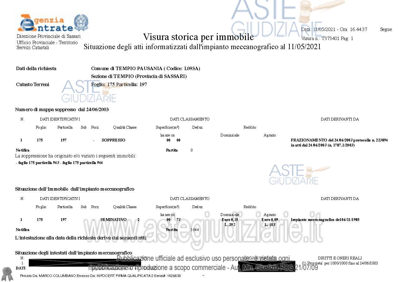 Planimetria del bene