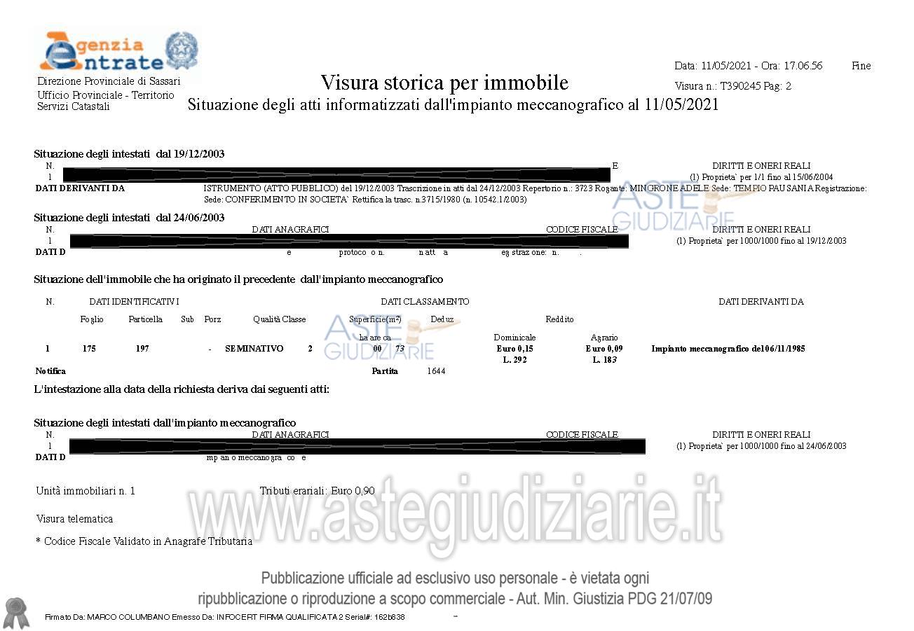 Planimetria del bene