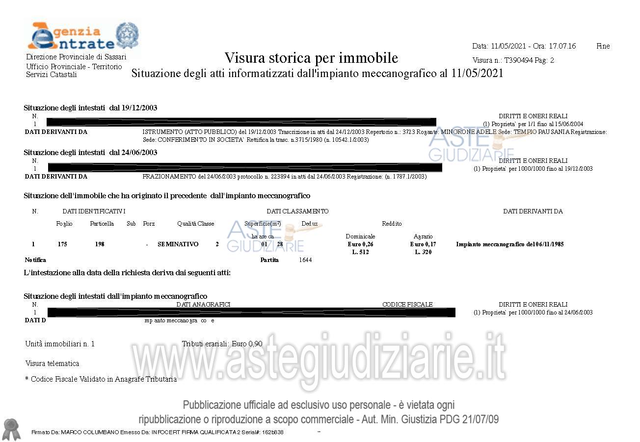 Planimetria del bene