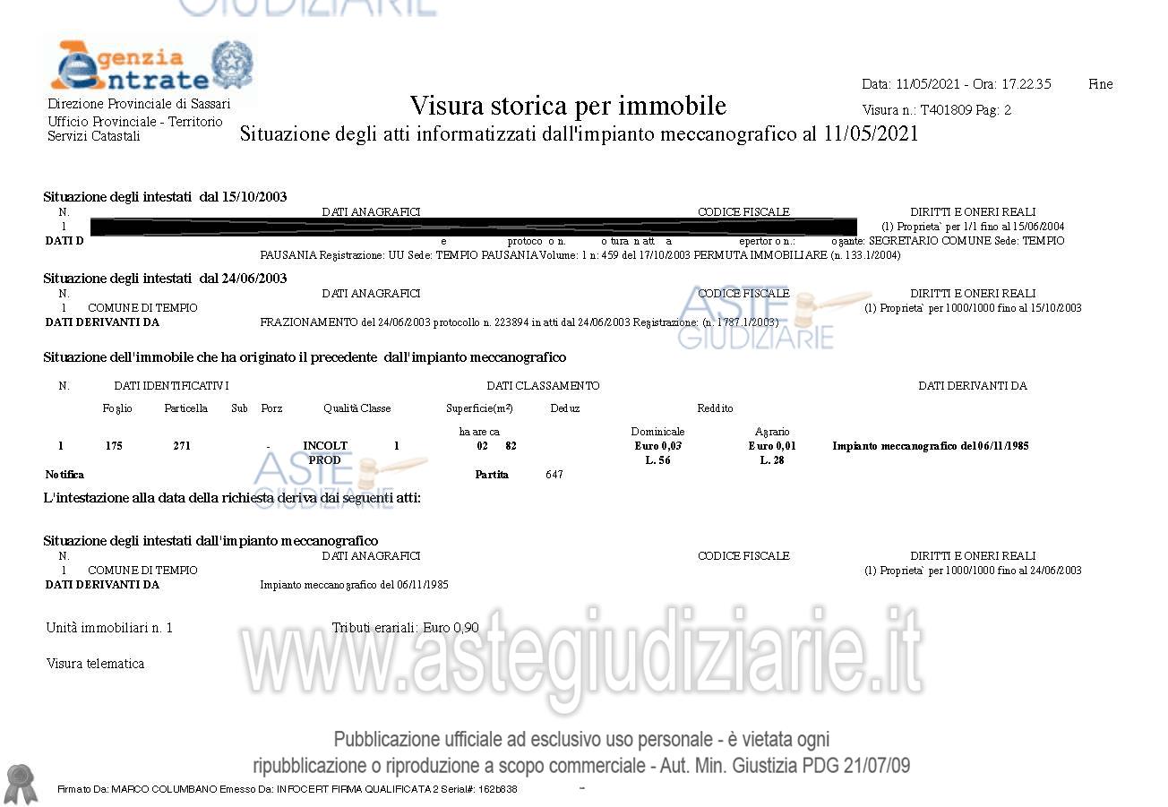 Planimetria del bene