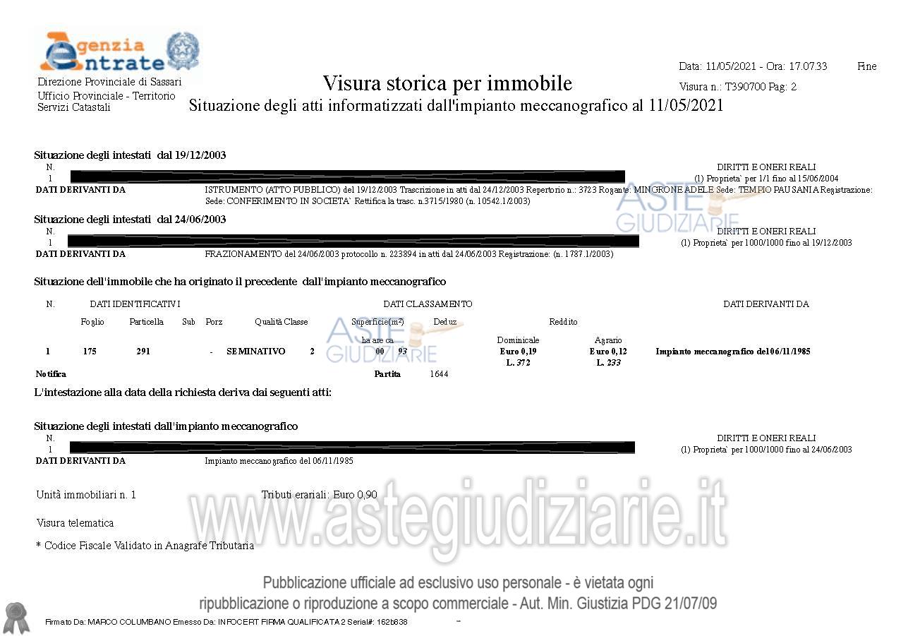 Planimetria del bene