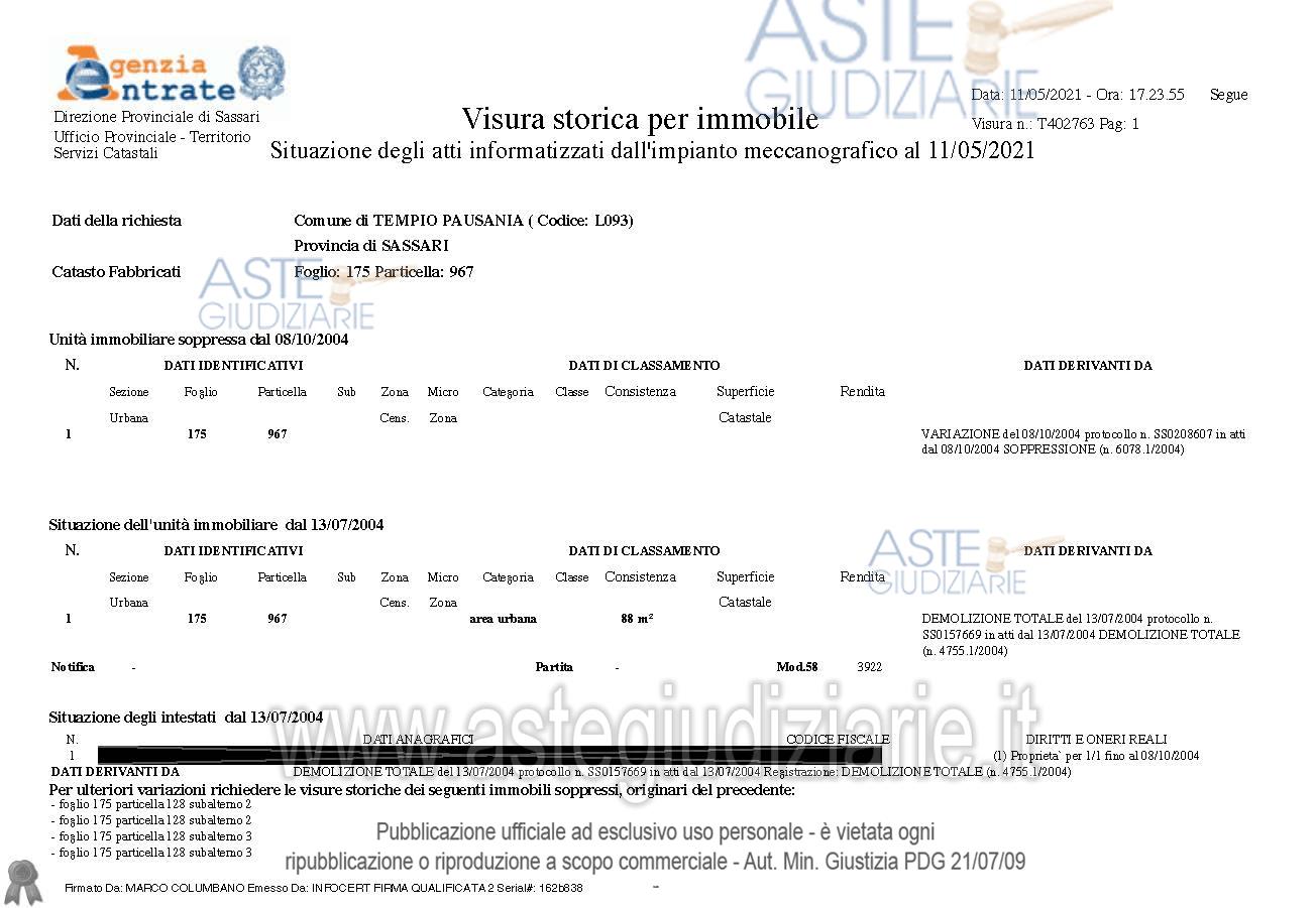 Planimetria del bene