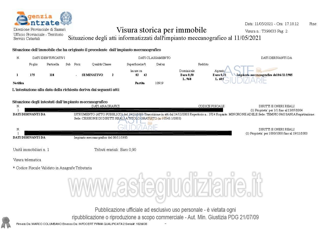 Planimetria del bene