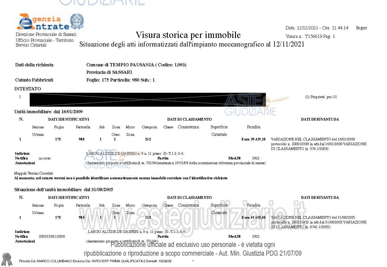 Planimetria del bene