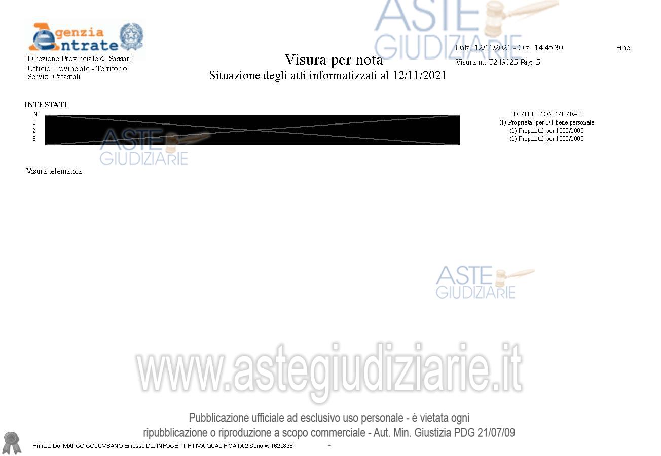 Planimetria del bene