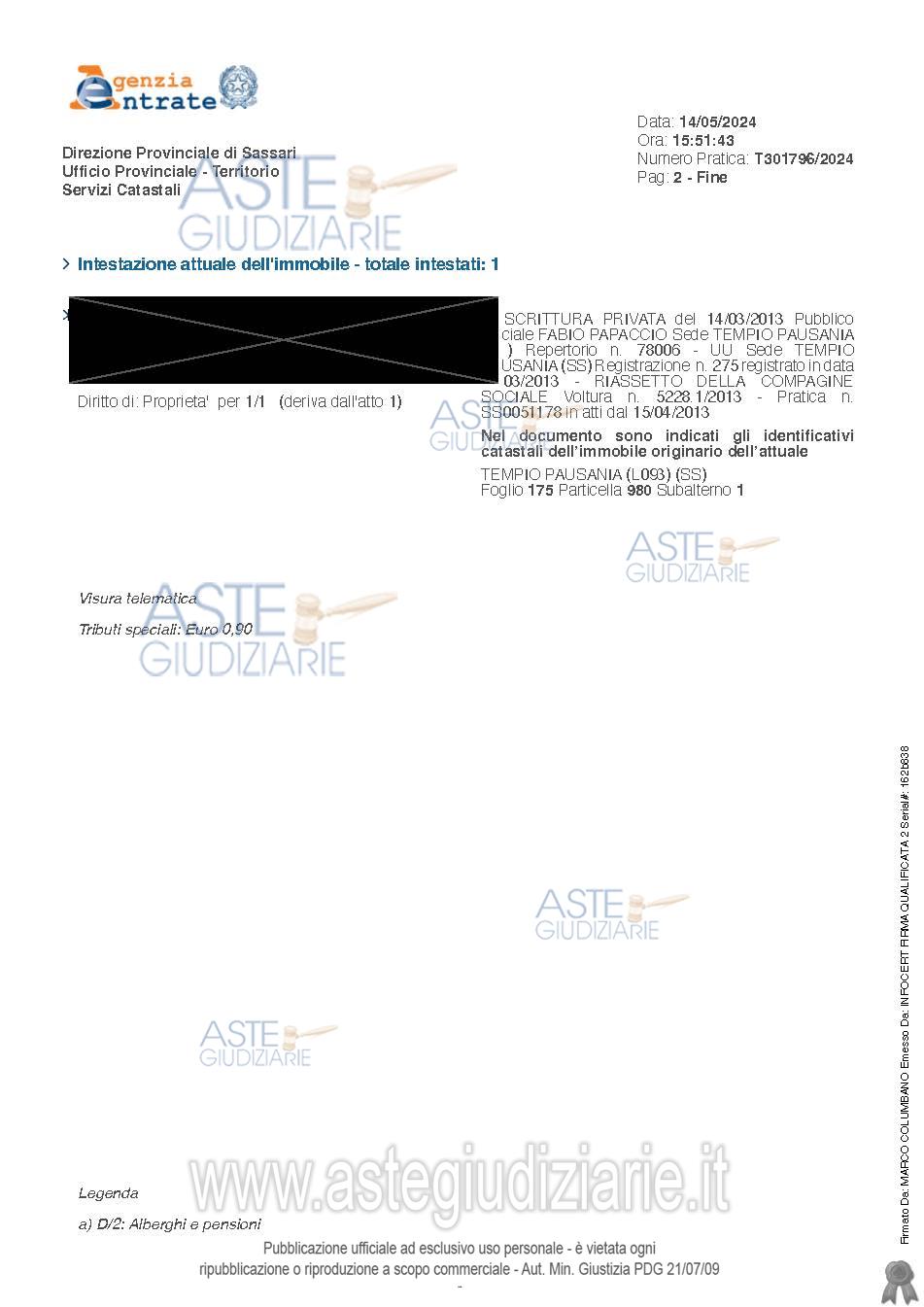 Planimetria del bene