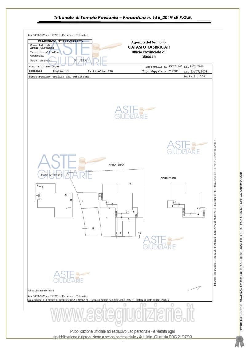 Planimetria del bene