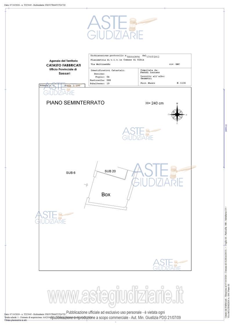 Planimetria del bene