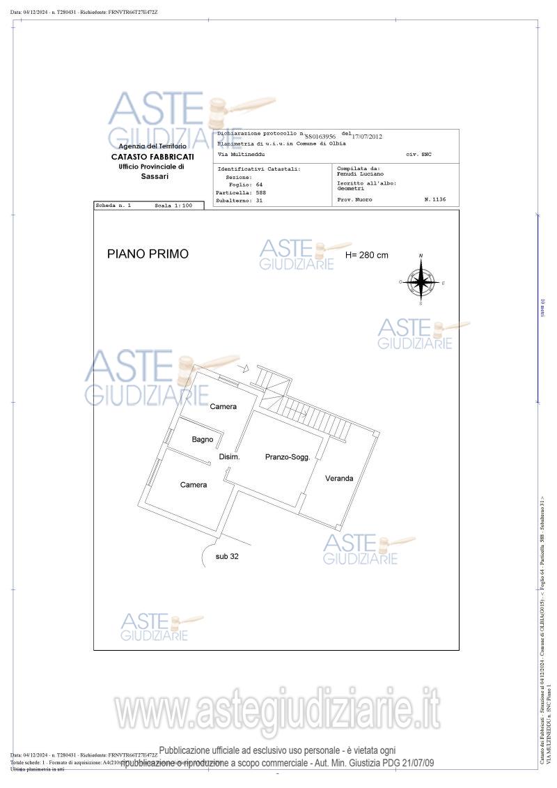 Planimetria del bene