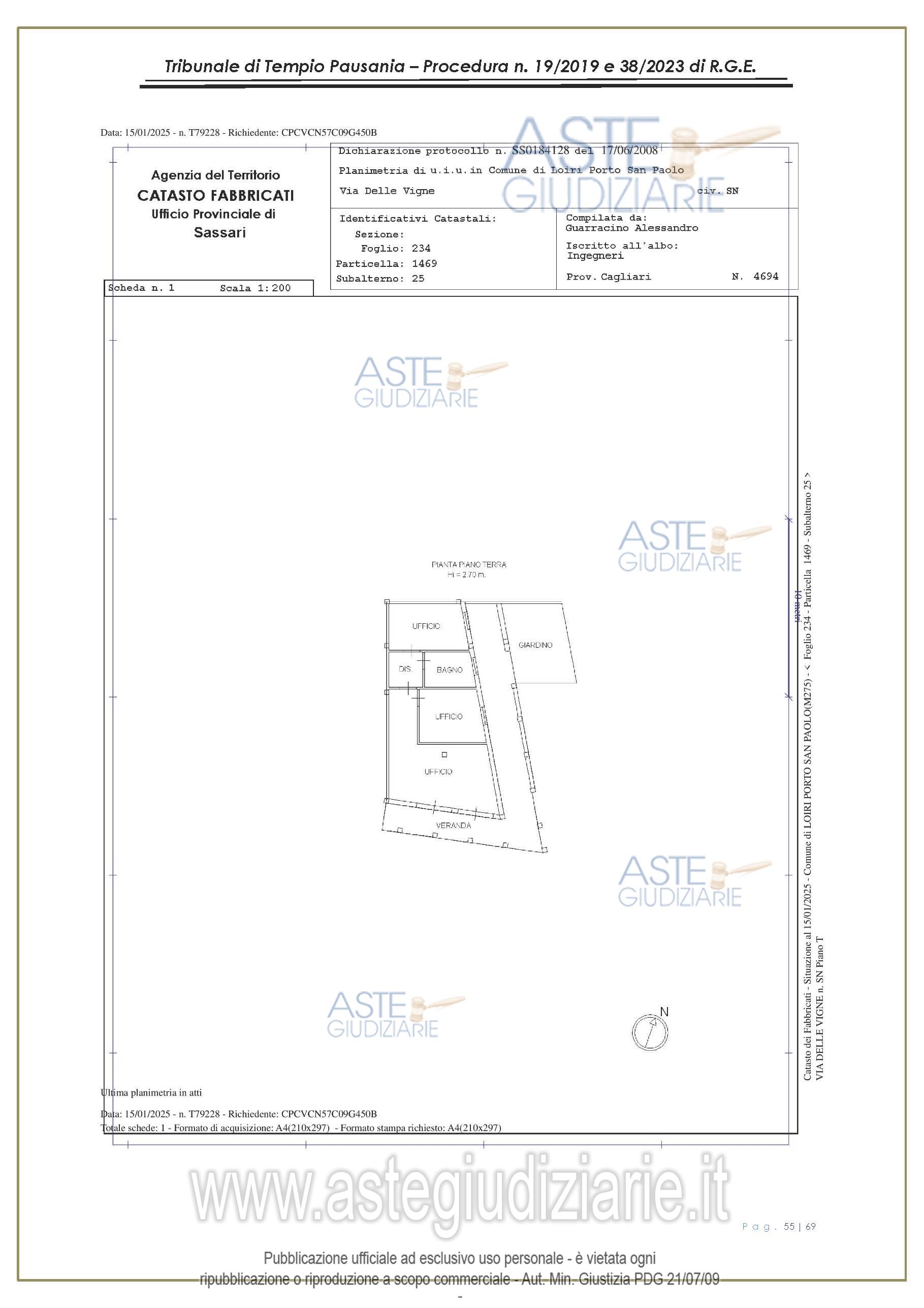 Planimetria del bene