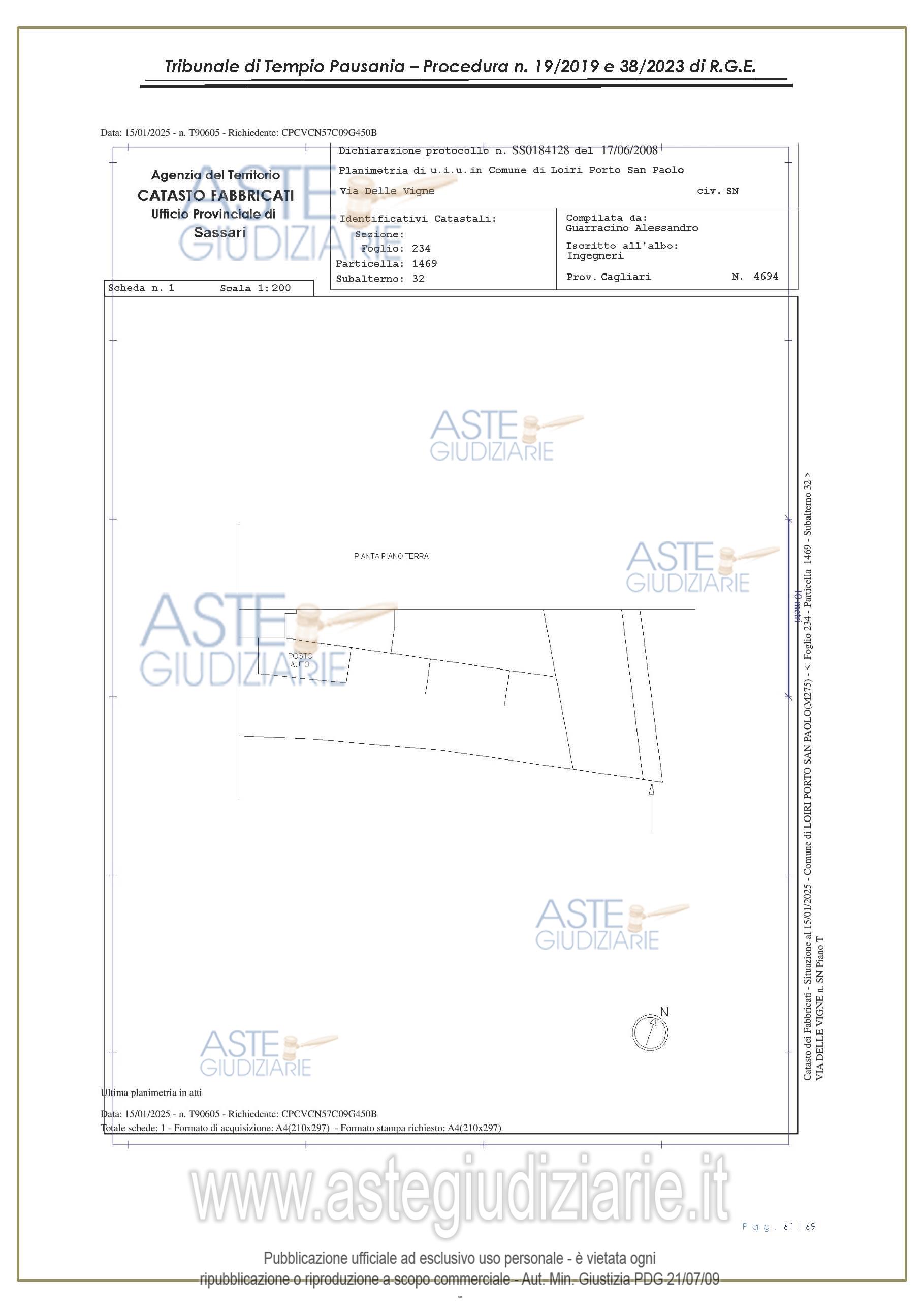 Planimetria del bene