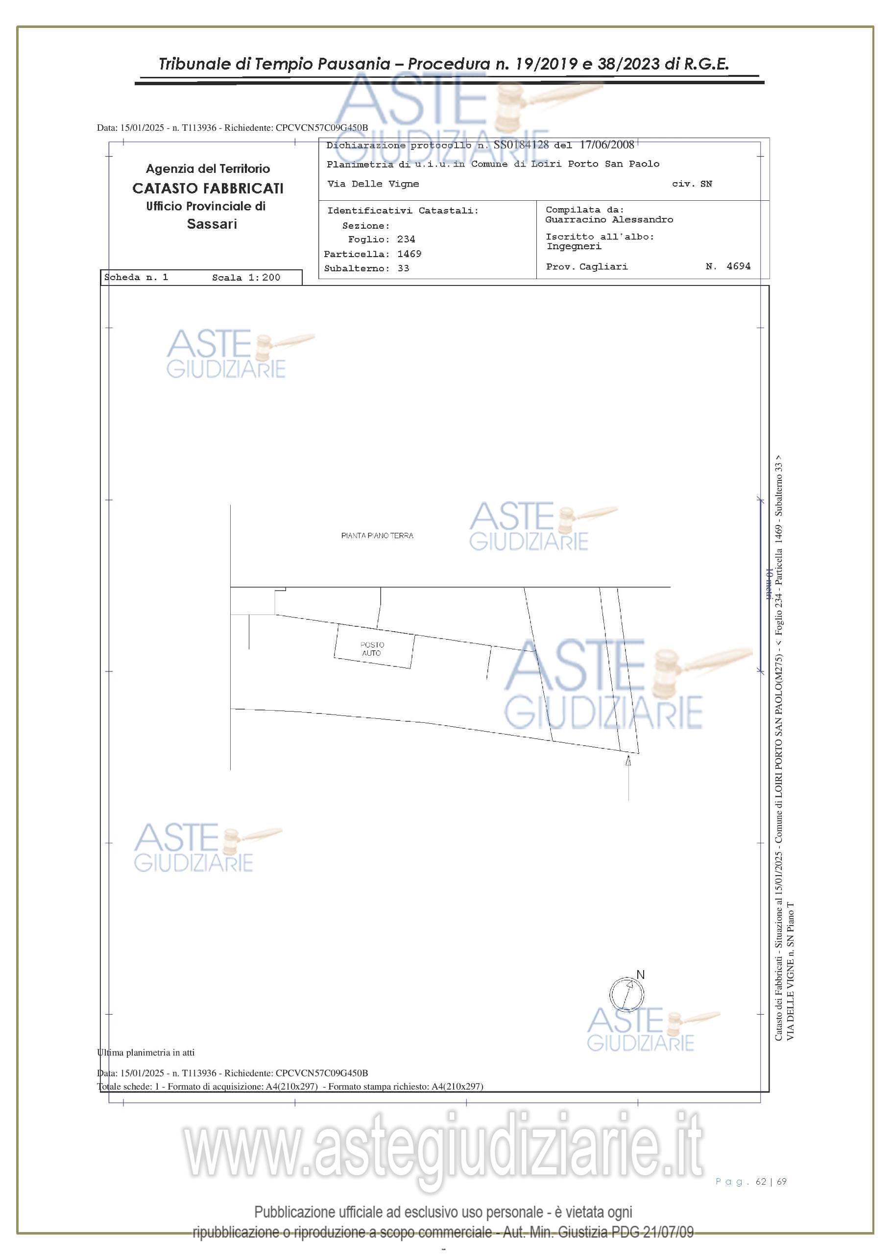 Planimetria del bene