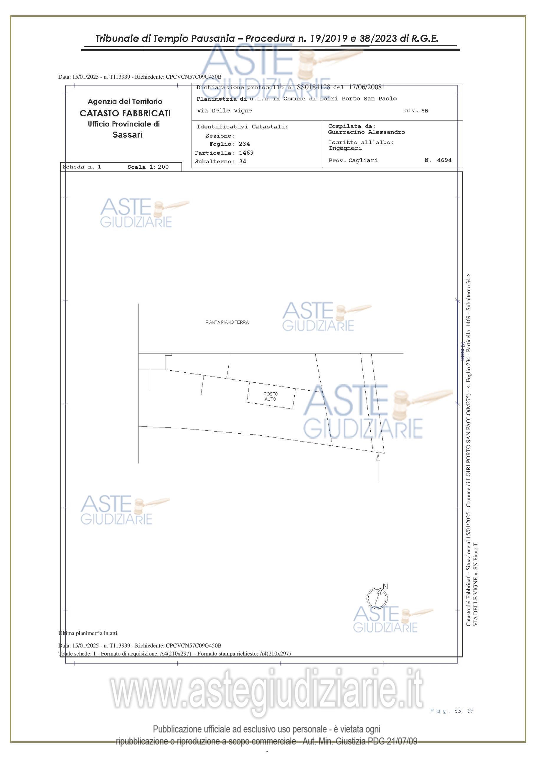 Planimetria del bene