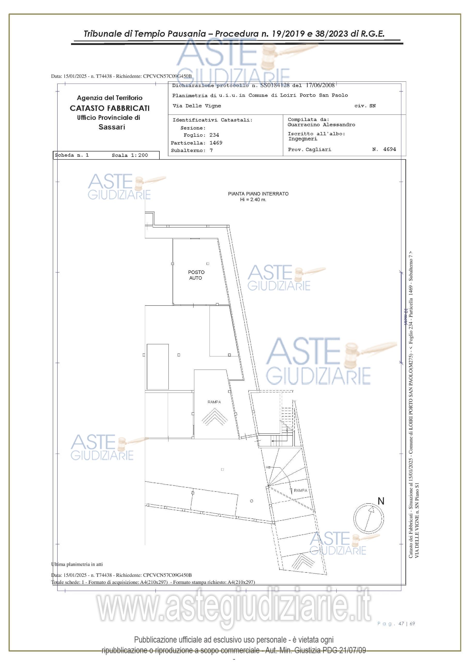 Planimetria del bene