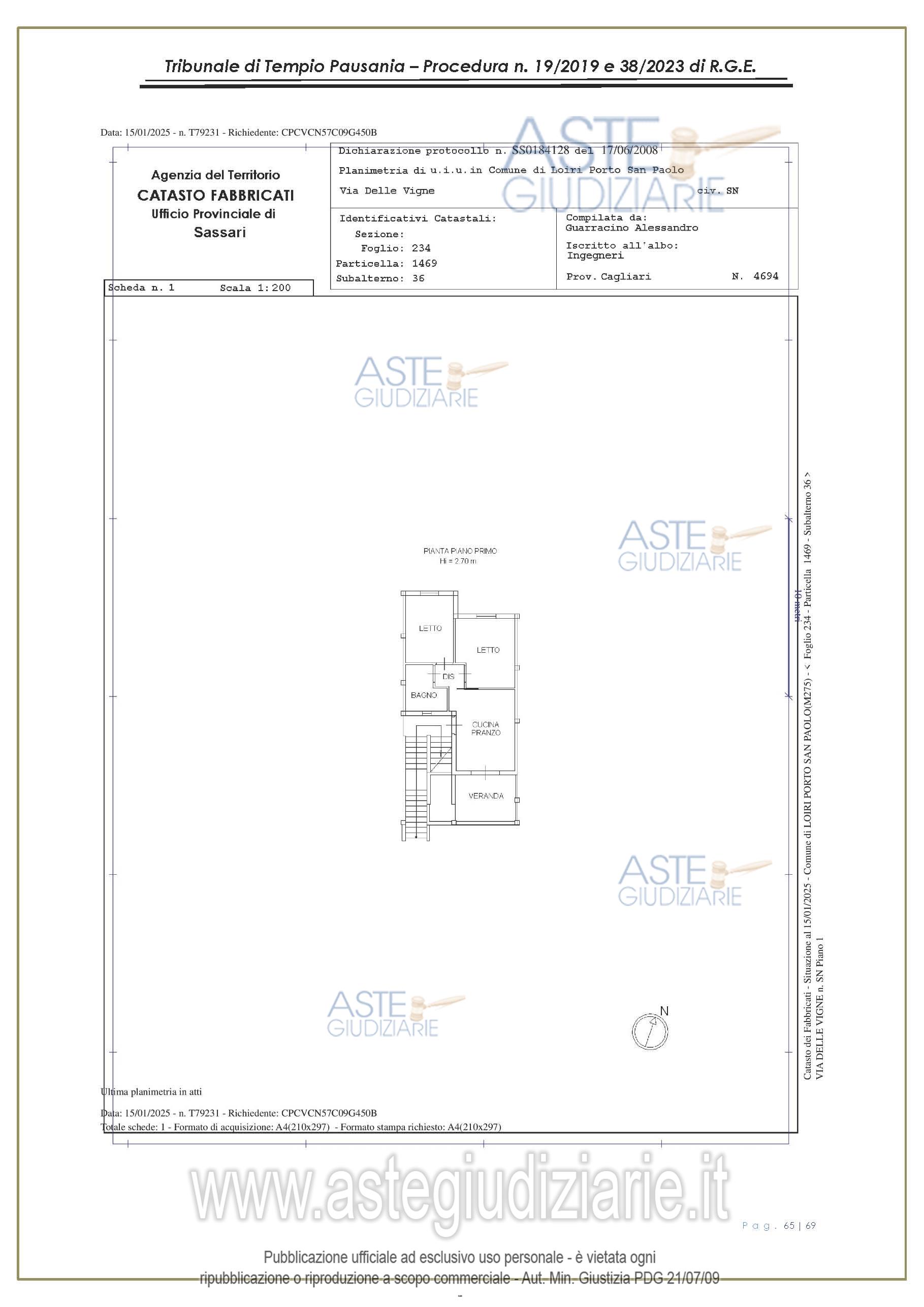 Planimetria del bene