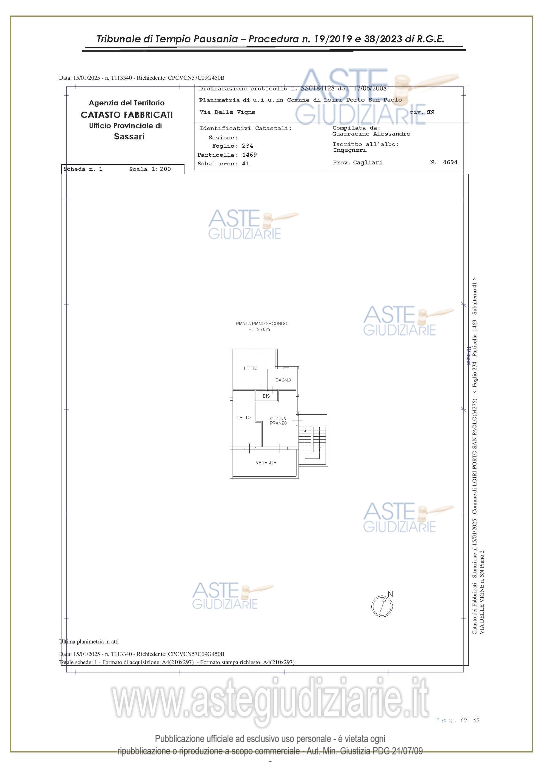 Planimetria del bene
