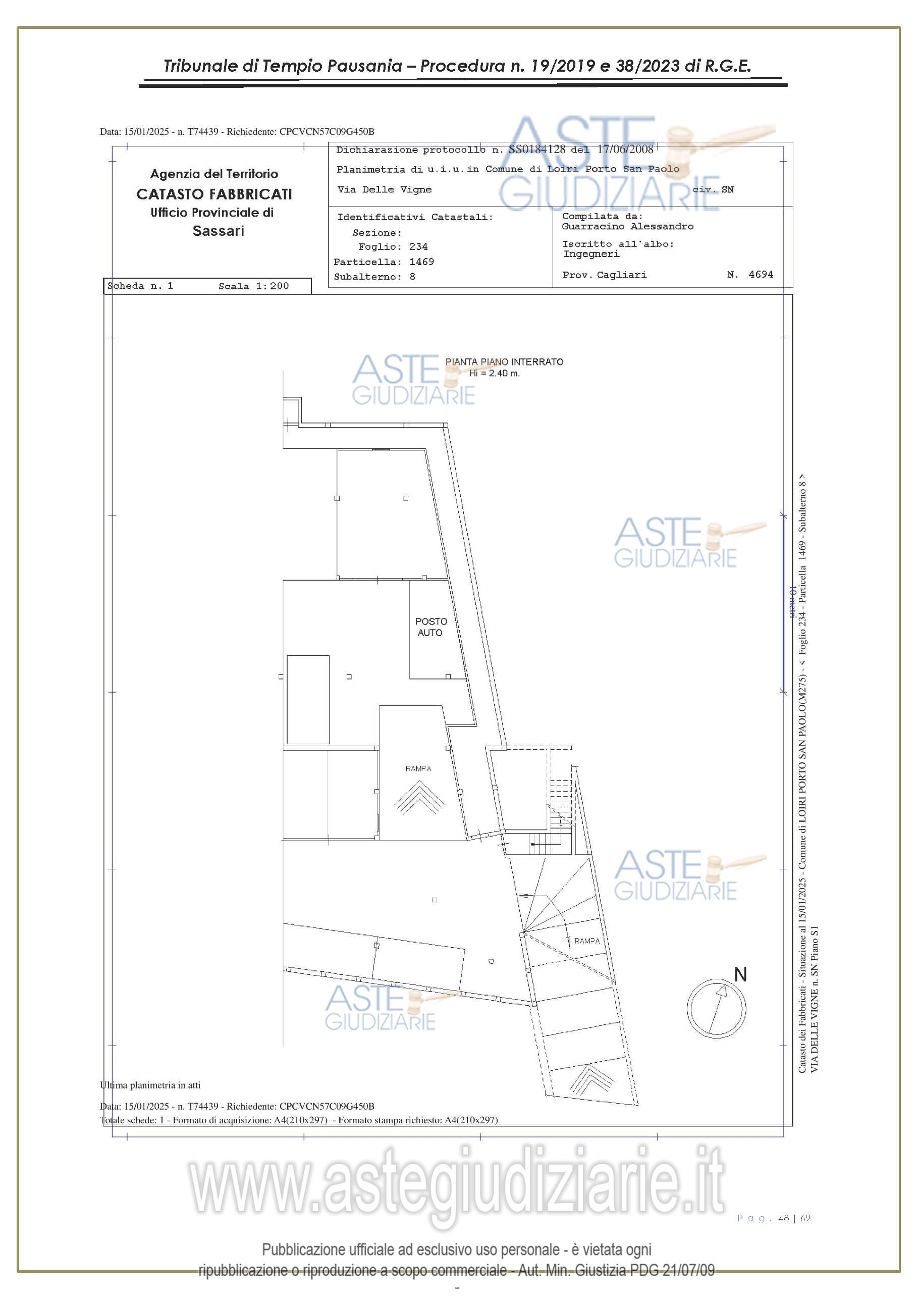Planimetria del bene