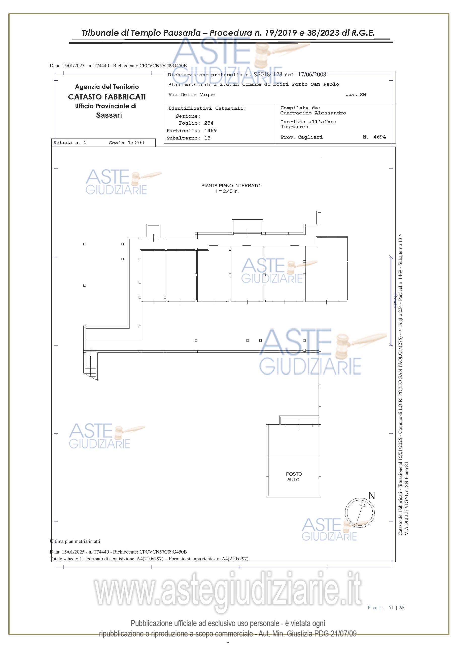 Planimetria del bene
