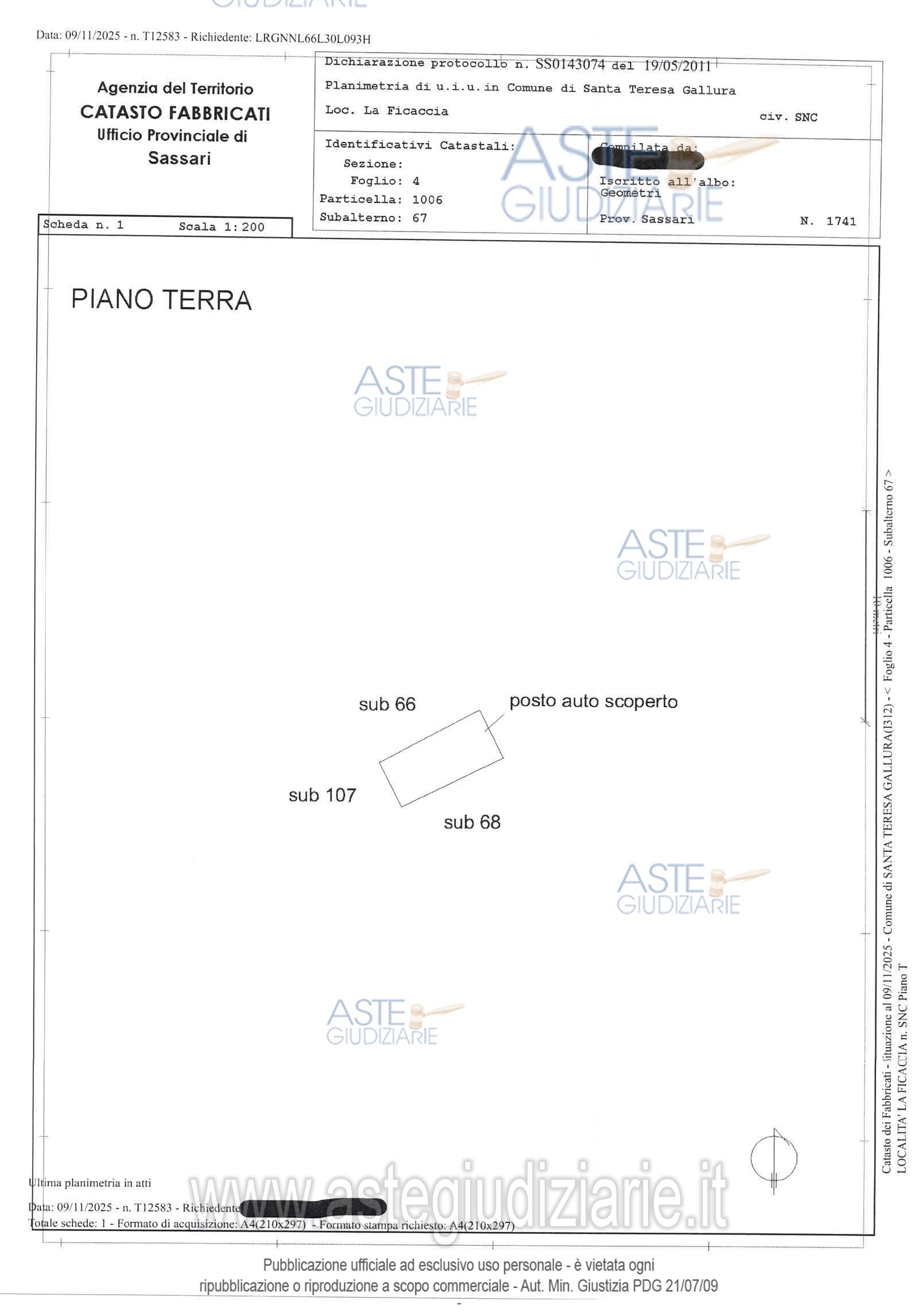 Planimetria del bene
