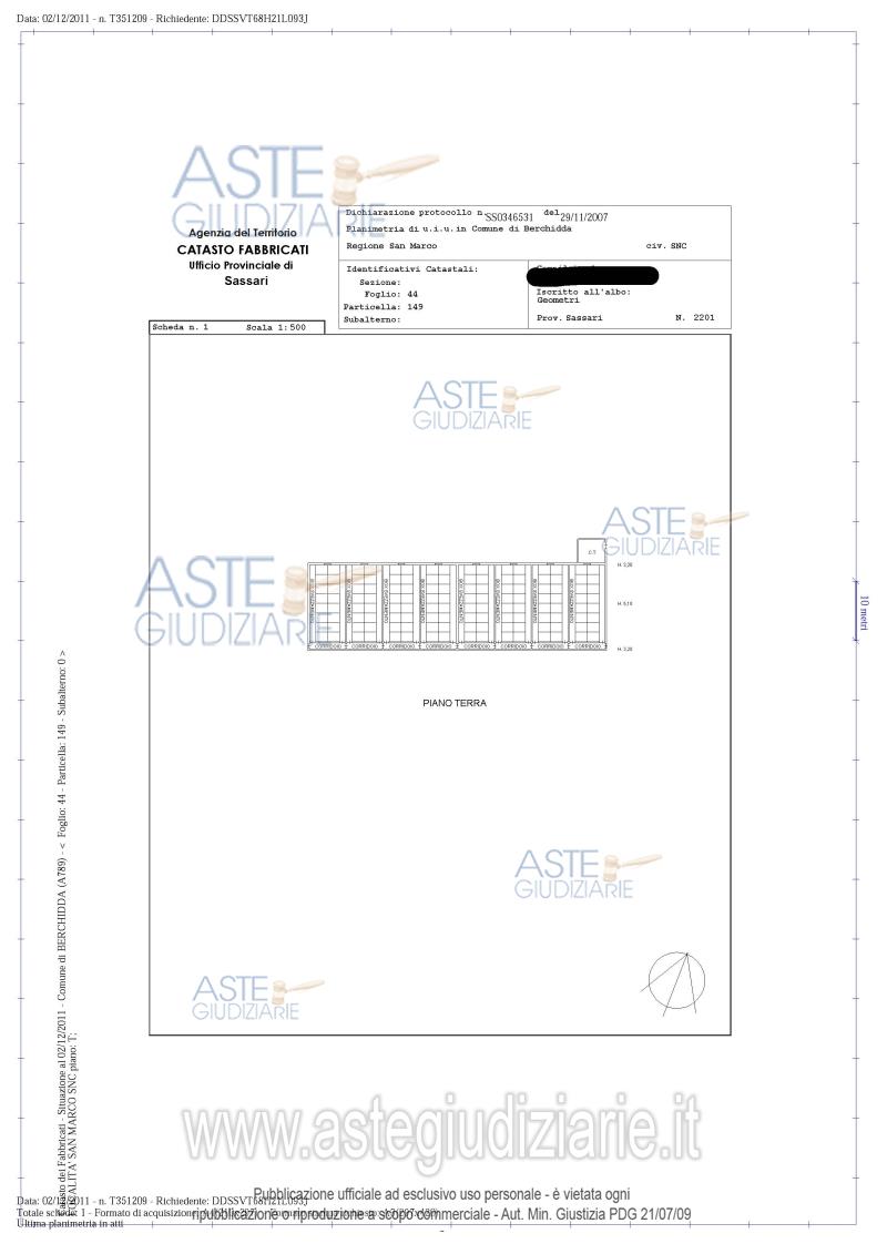 Planimetria del bene