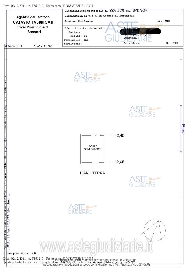 Planimetria del bene