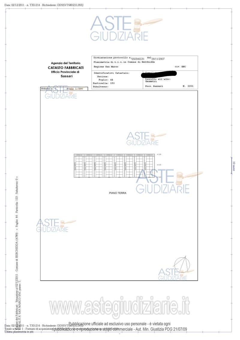 Planimetria del bene