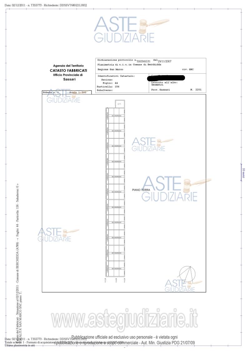 Planimetria del bene