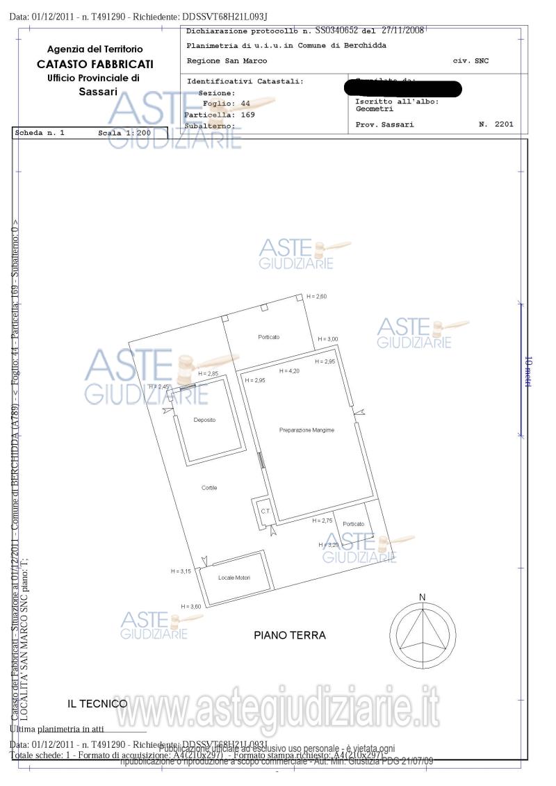 Planimetria del bene