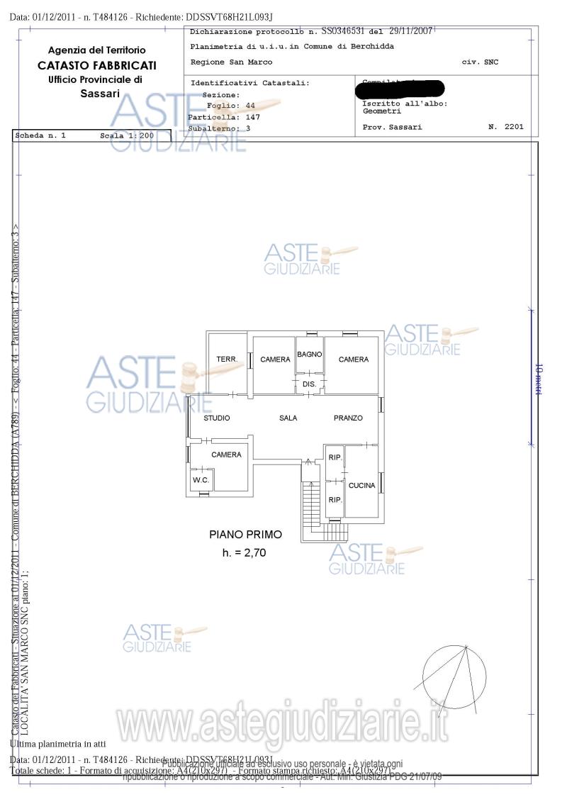 Planimetria del bene