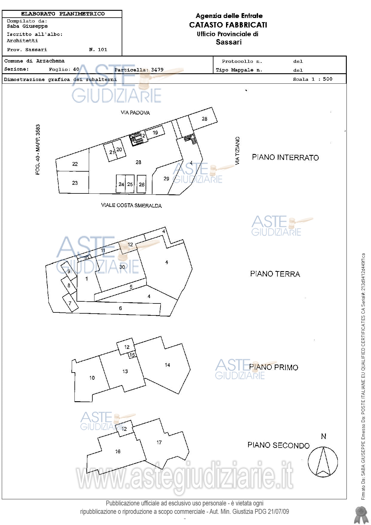 Planimetria del bene
