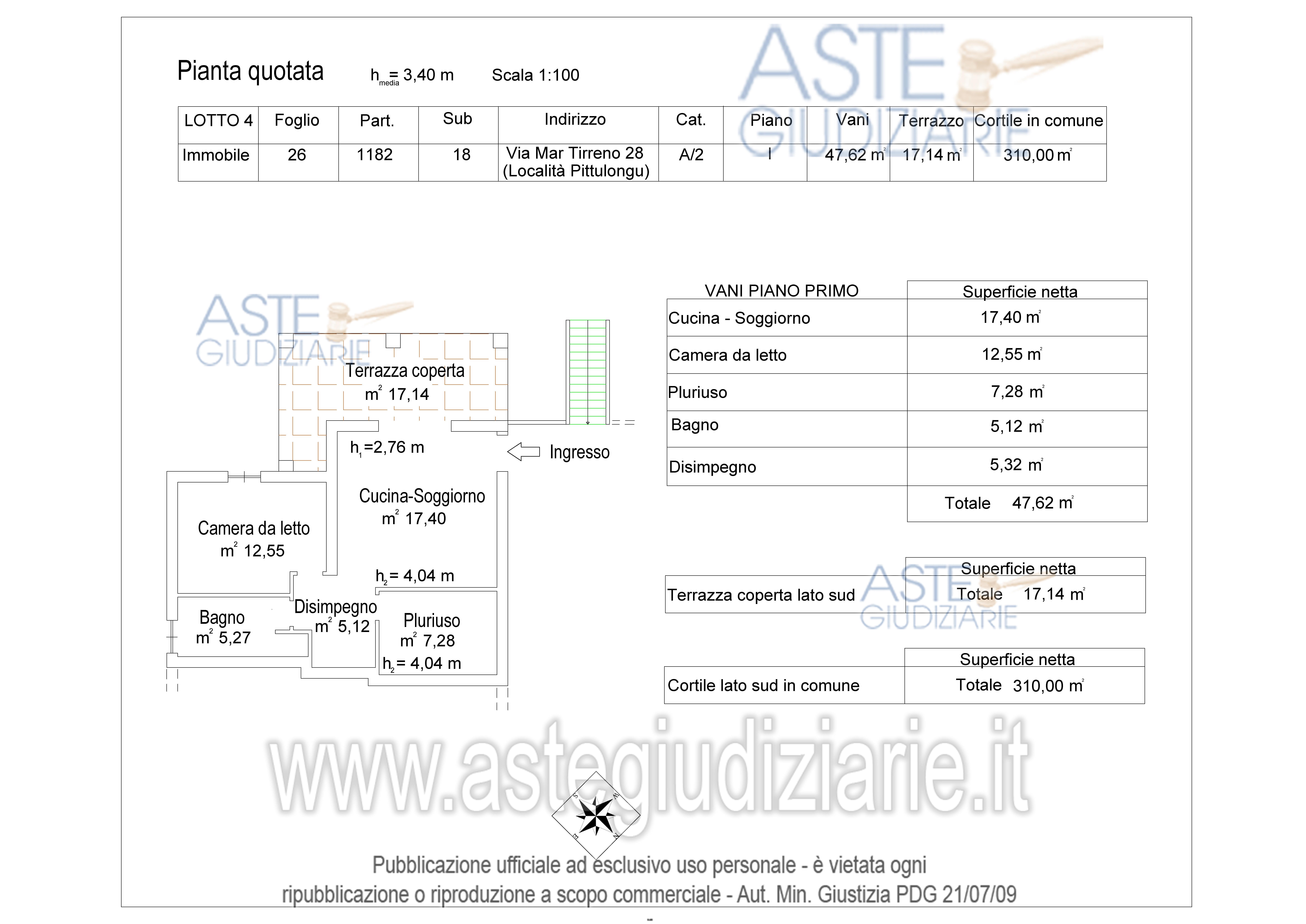 Planimetria del bene