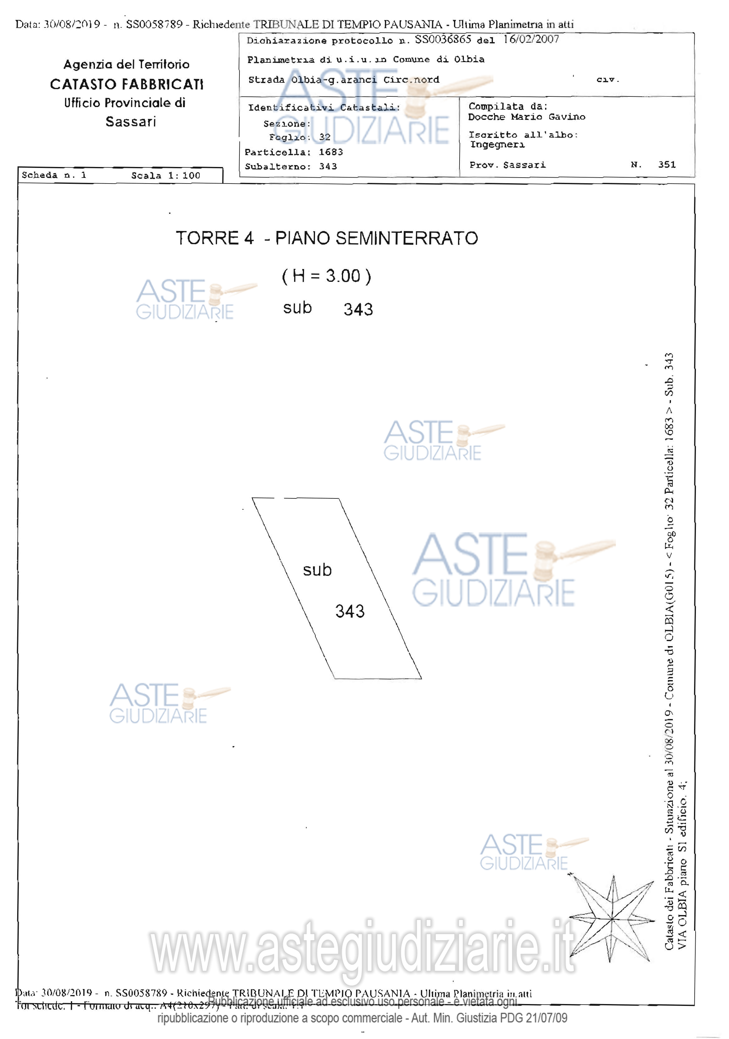 Planimetria del bene