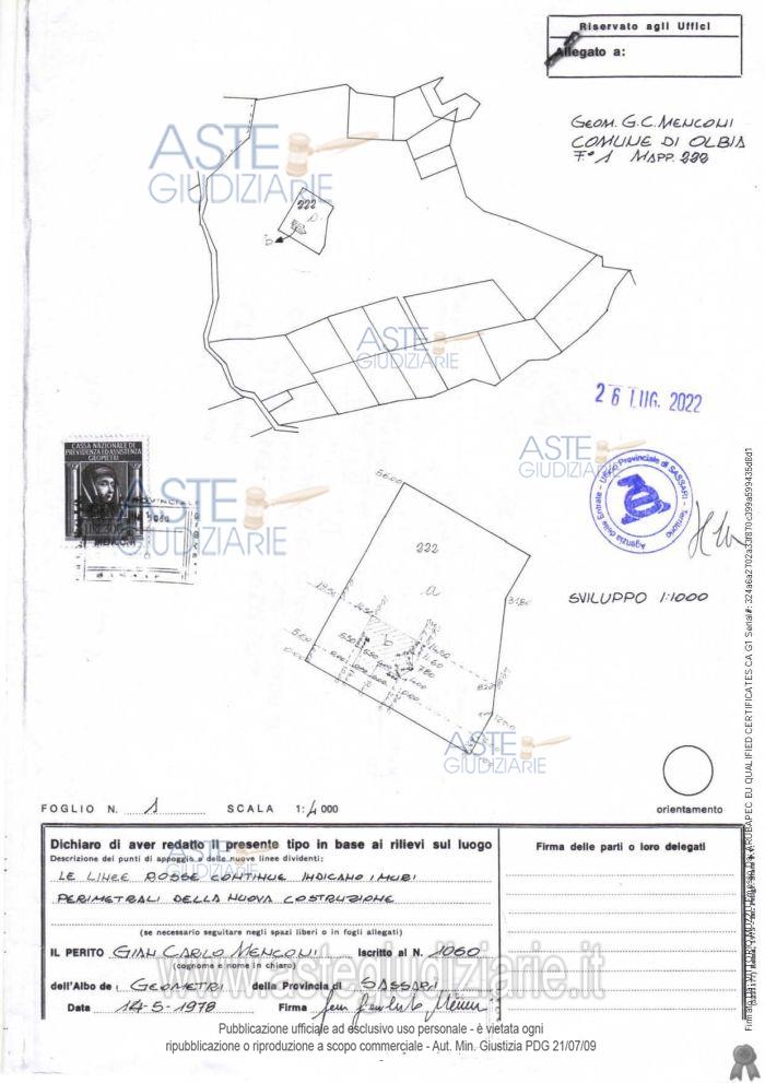 Planimetria del bene