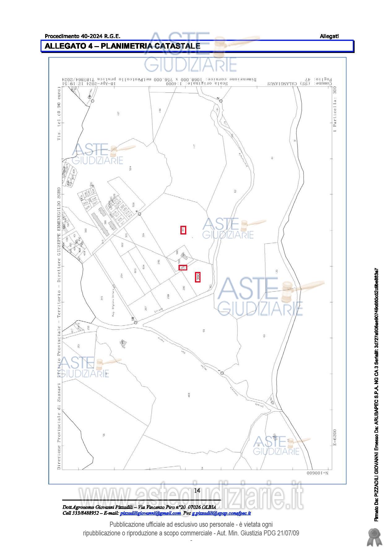 Planimetria del bene