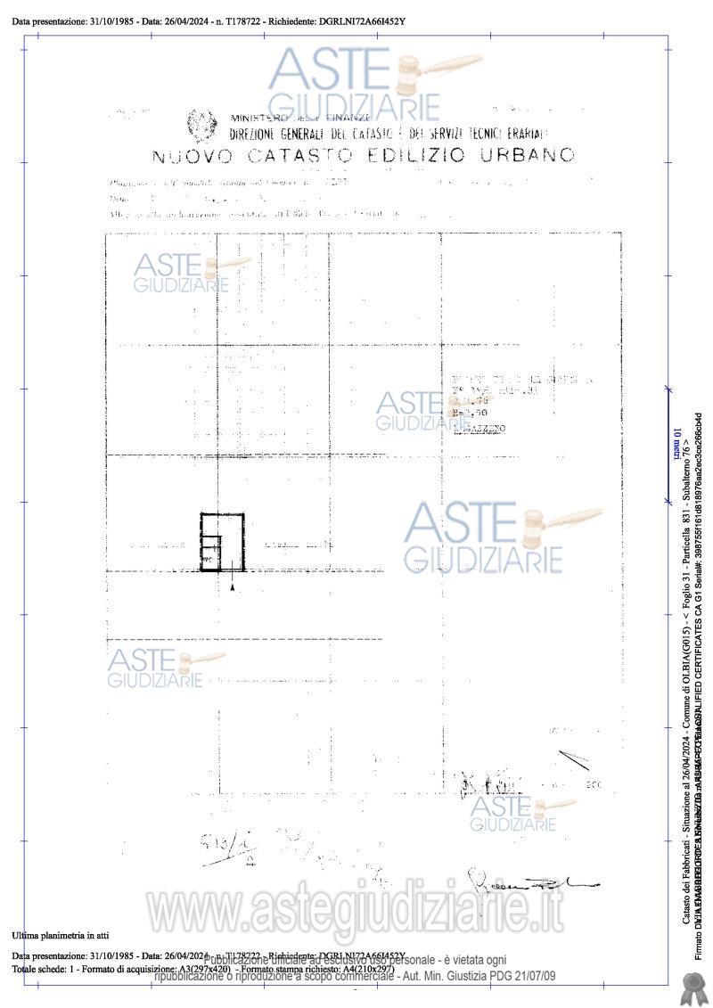 Planimetria del bene