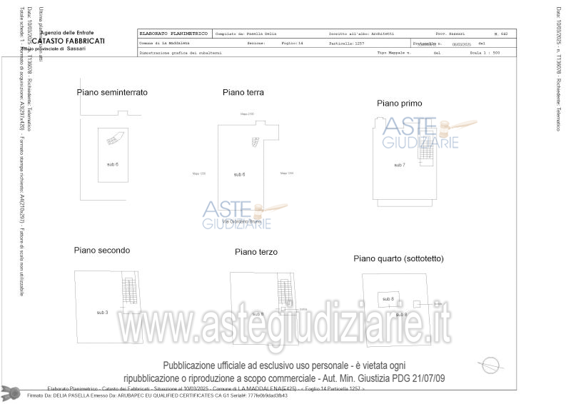 Planimetria del bene