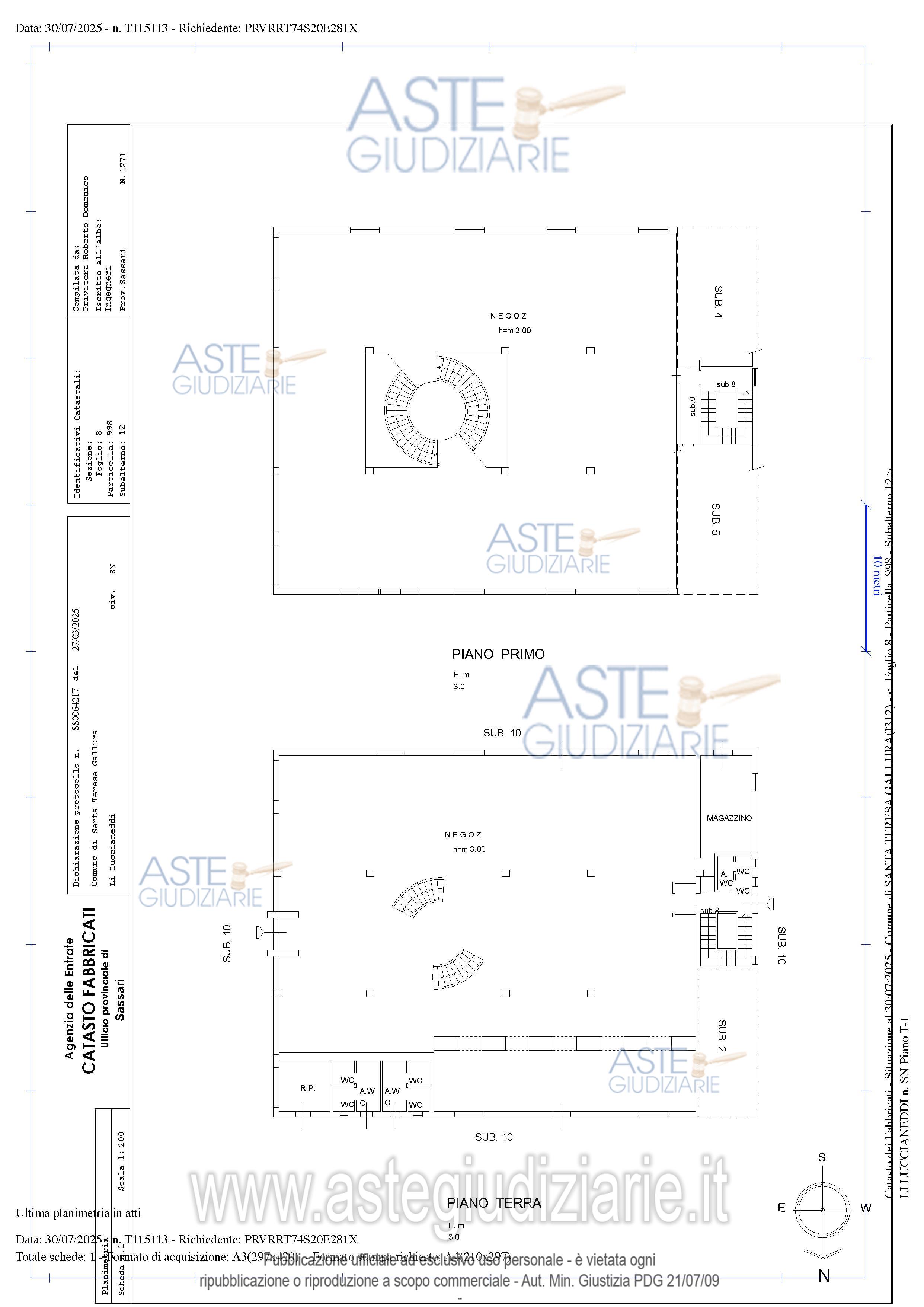 Planimetria del bene