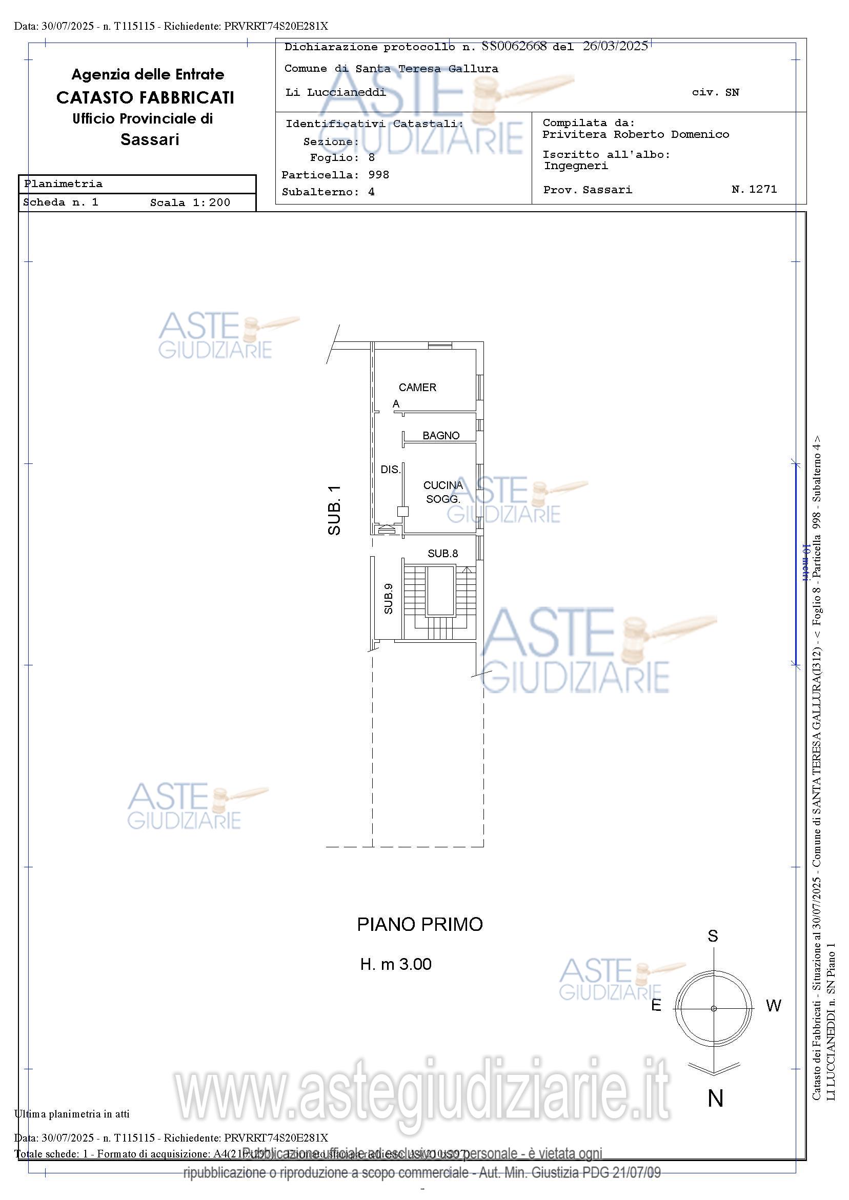 Planimetria del bene