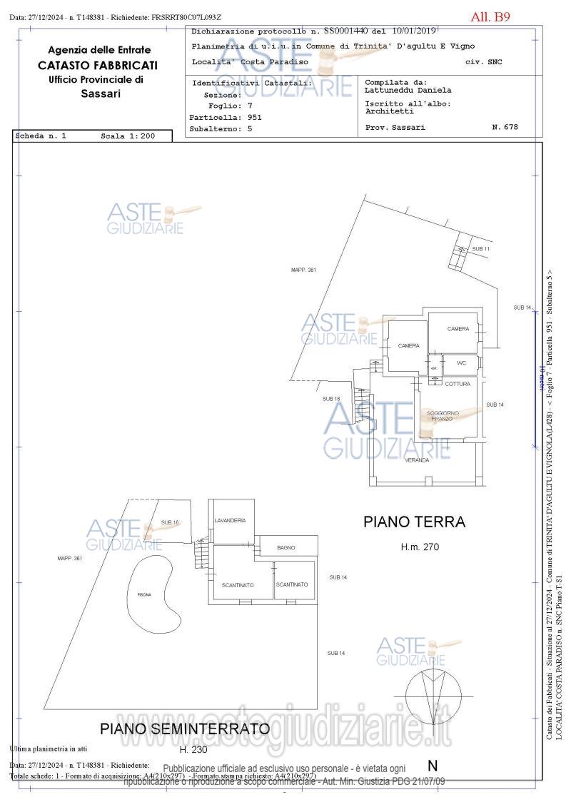 Planimetria del bene