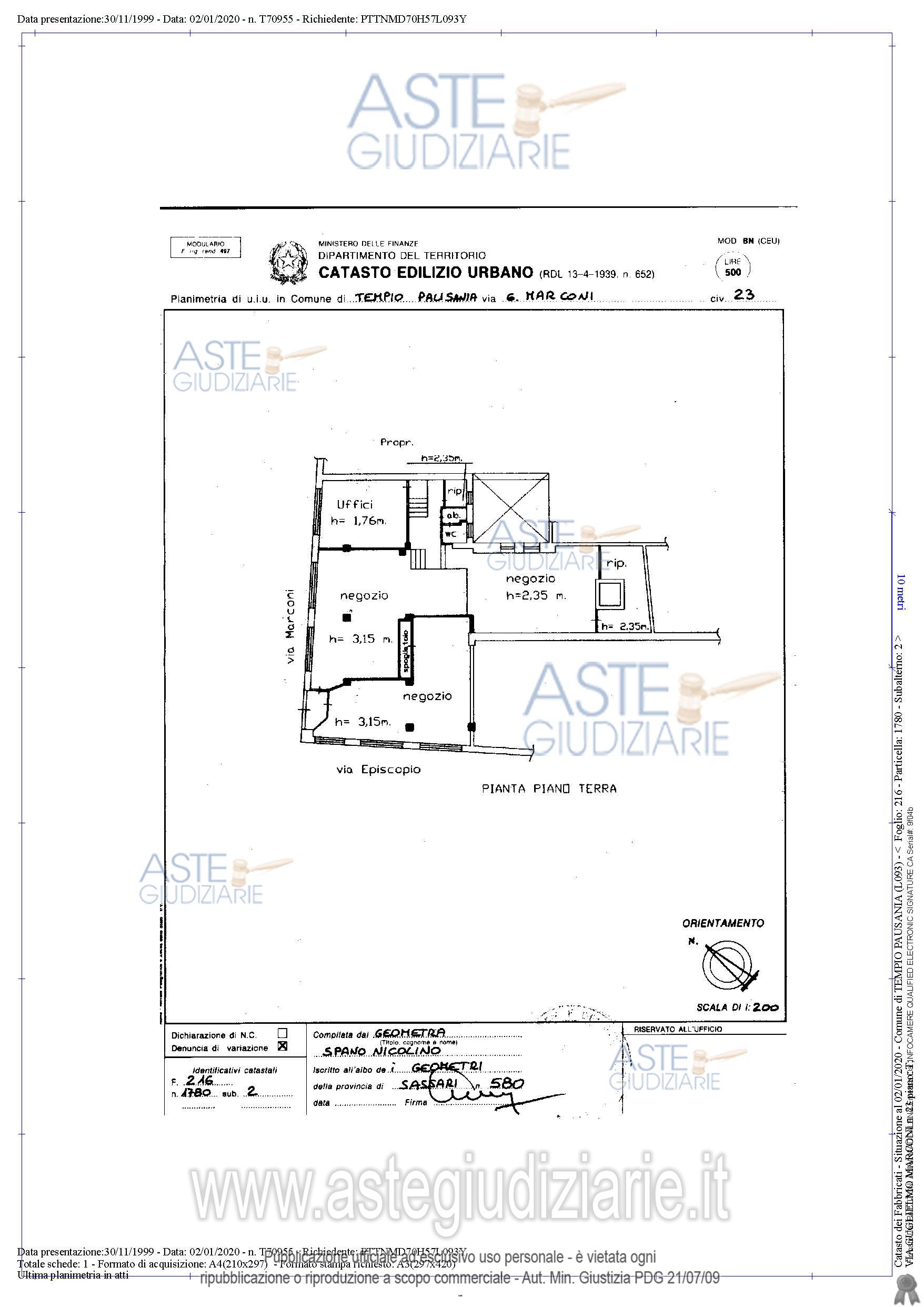 Planimetria del bene