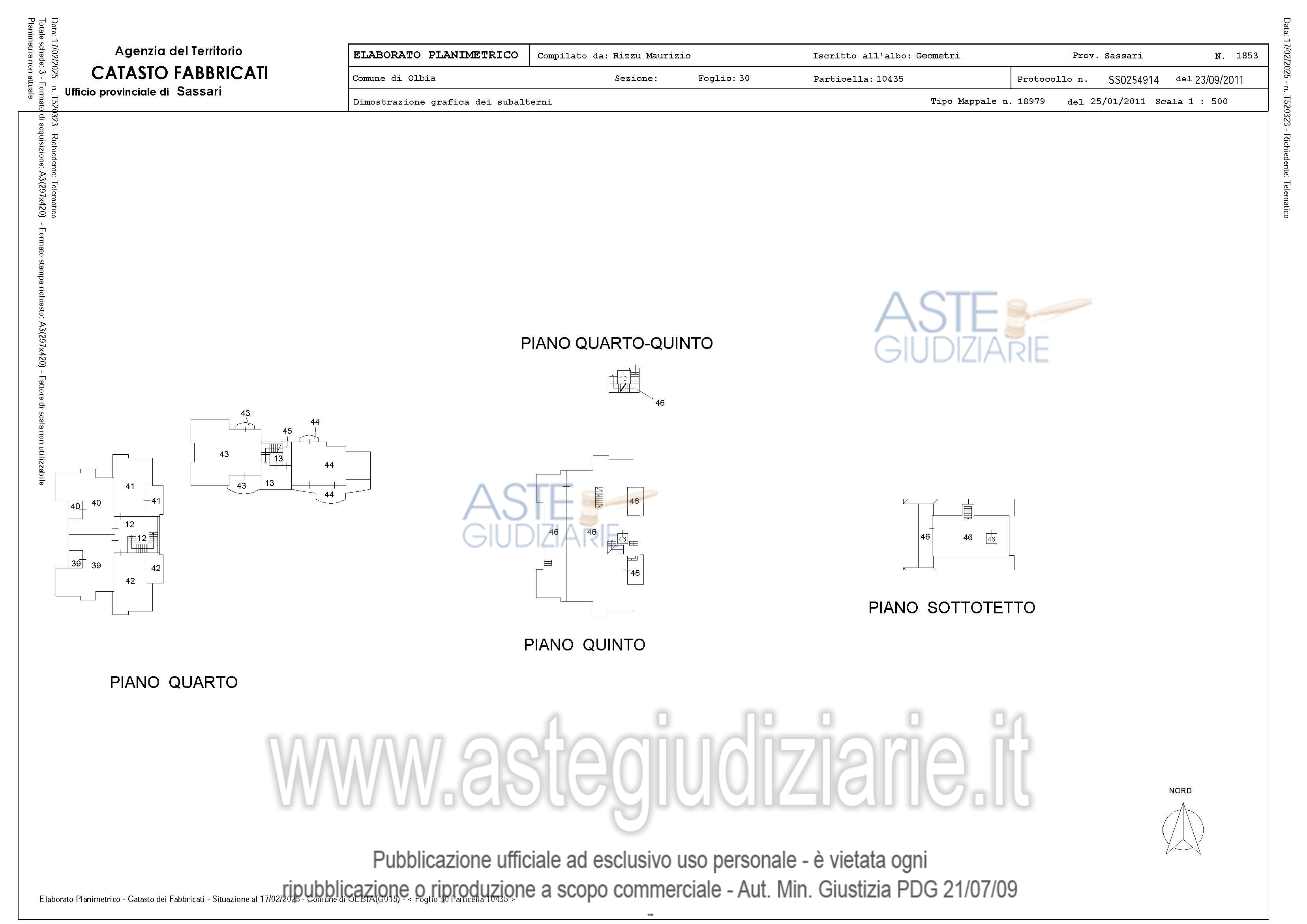 Planimetria del bene