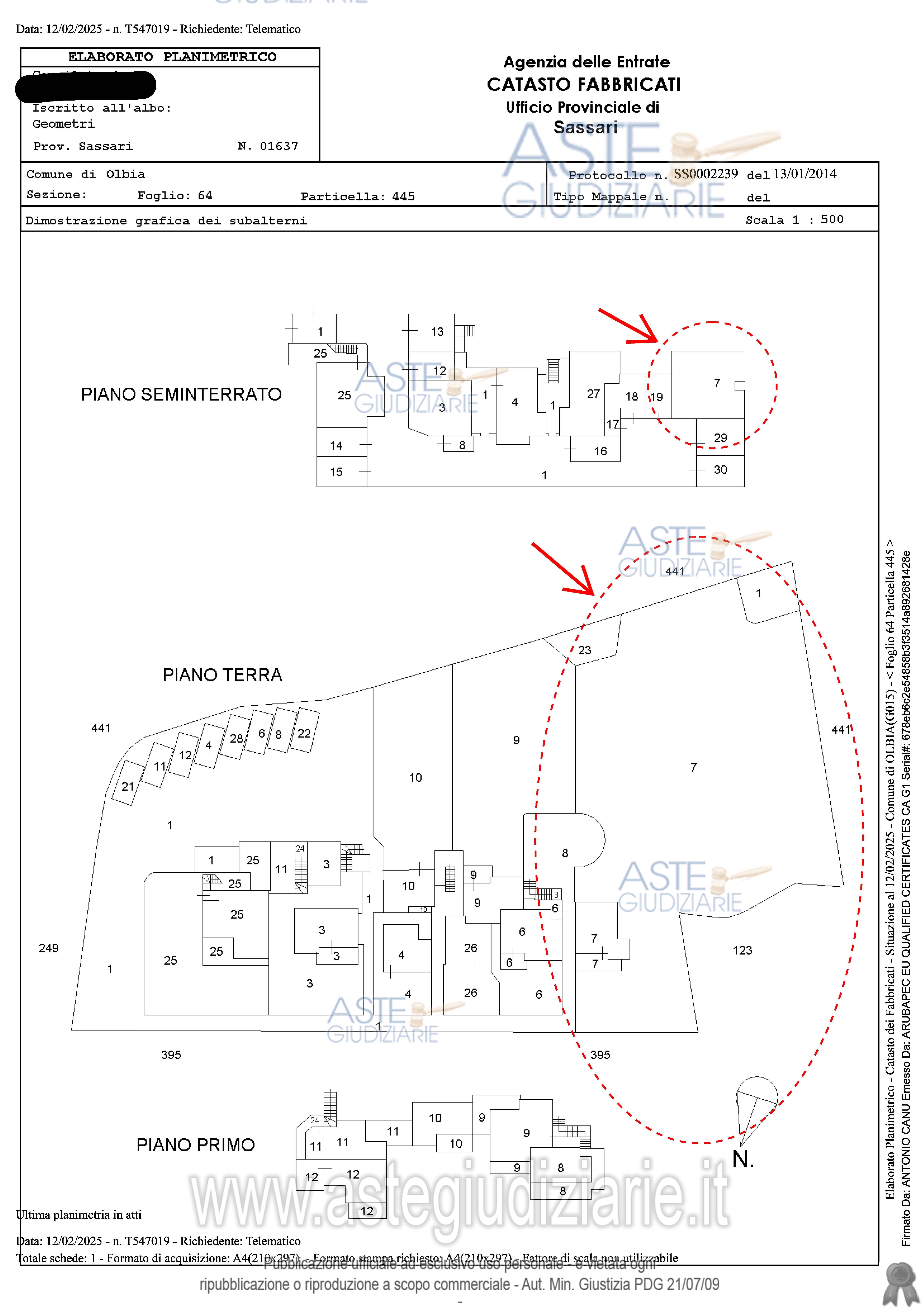 Planimetria del bene