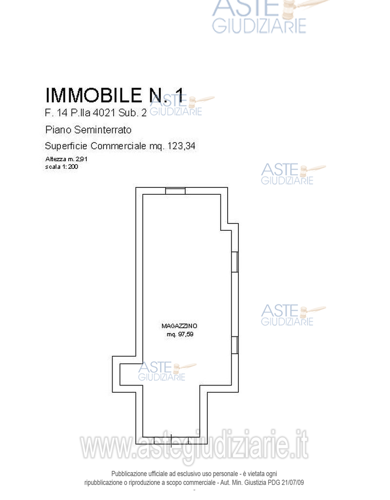 Planimetria del bene