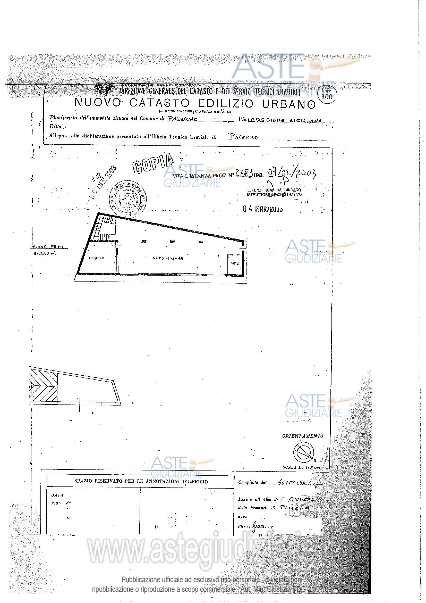 Planimetria del bene