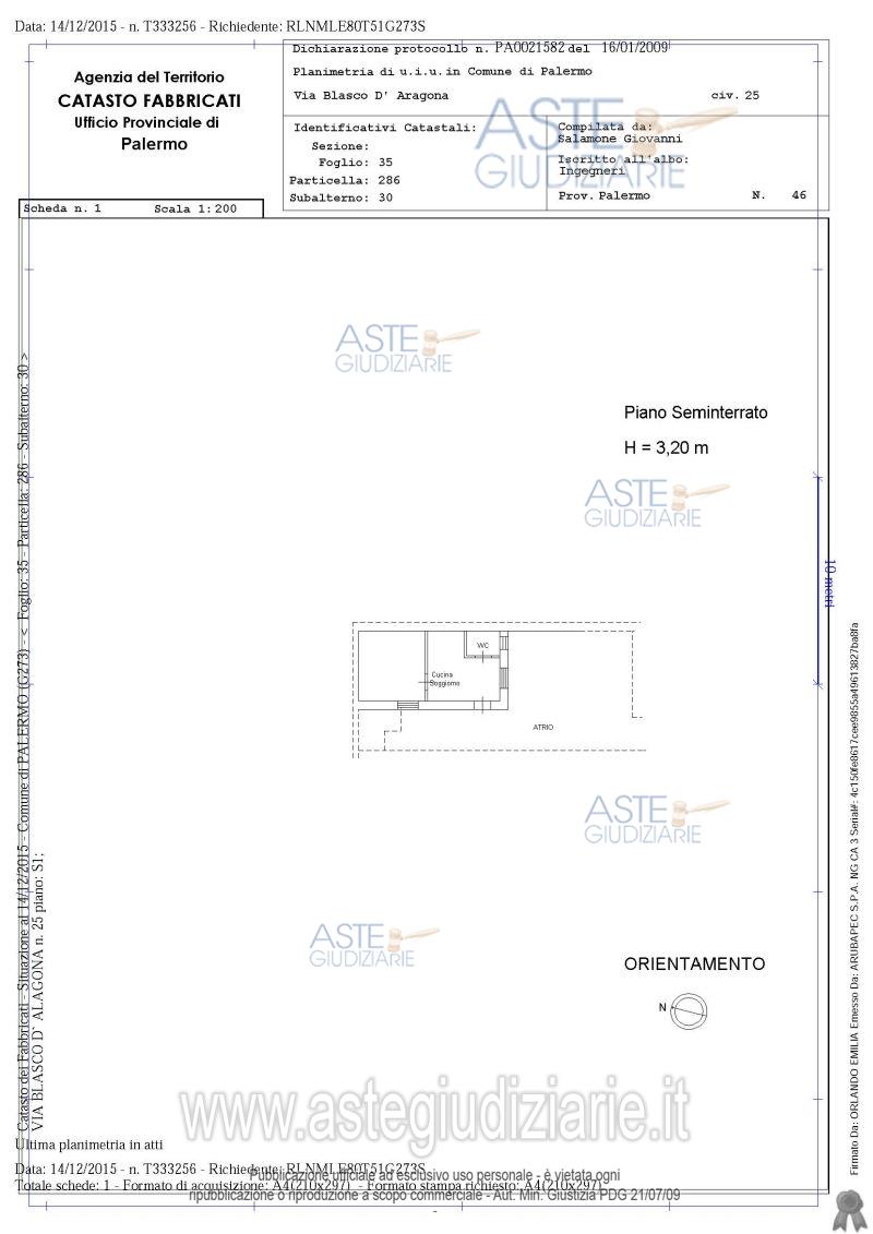 Planimetria del bene