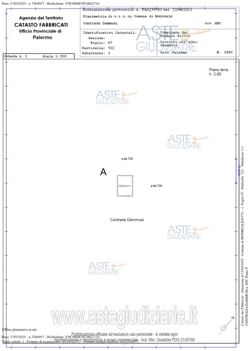 Planimetria del bene