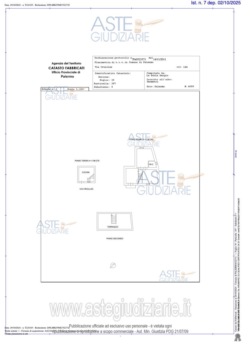 Planimetria del bene