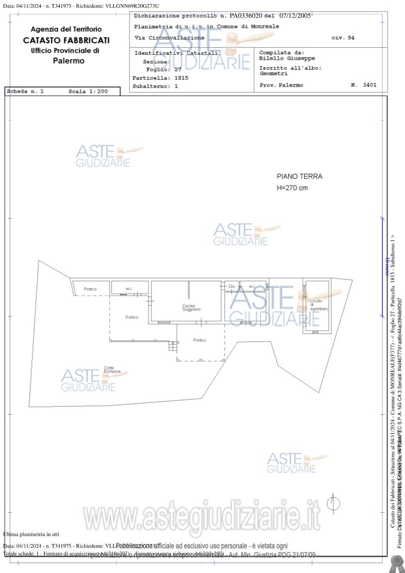 Planimetria del bene